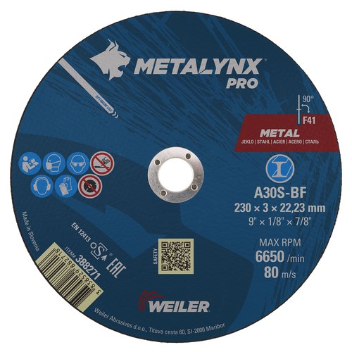 Stainless Steel Cutting Disc 9" (230 × 3 × 22 mm) – Inox